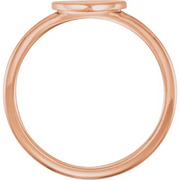 14K Rose Heart Engravable Ring