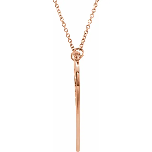 14K Rose "Mom" Heart 17" Necklace-