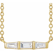 14K Yellow 1/8 CTW Diamond Bar 18" Necklace