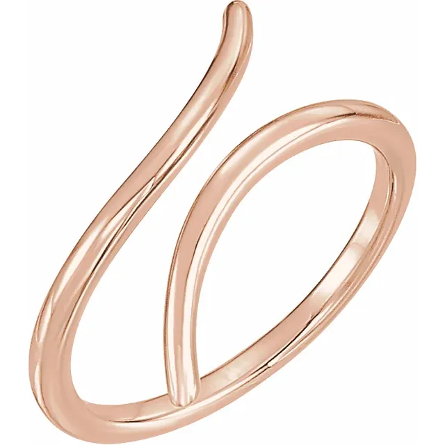 14K Rose Bypass Ring-7.00 (approximate standard size)-