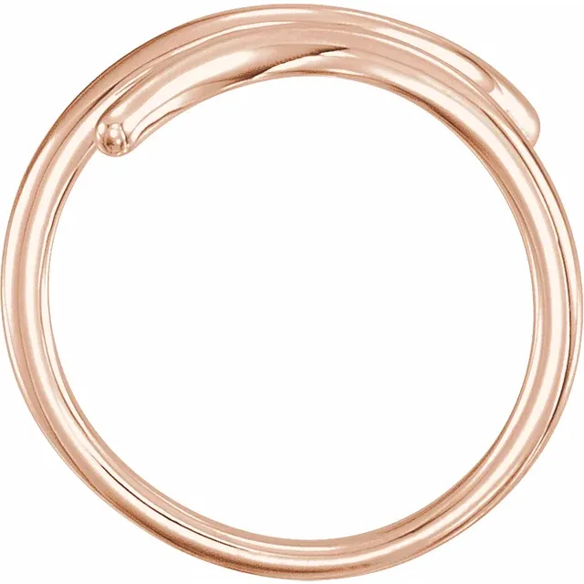 14K Rose Bypass Ring-7.00 (approximate standard size)-