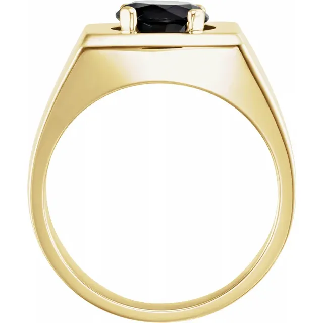 14K Yellow Onyx Solitaire Ring-11.00(aproximate standard size)-