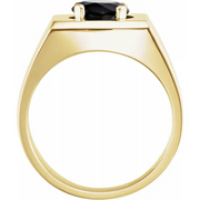 14K Yellow Onyx Solitaire Ring