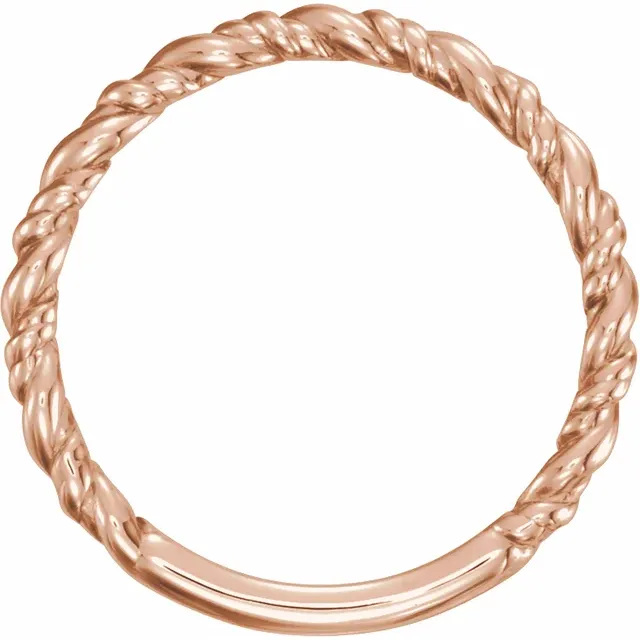 14K Rose Stackable Rope Ring-