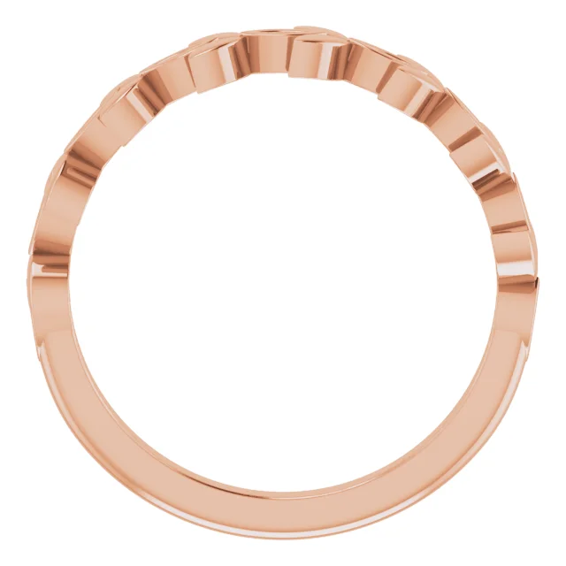 14K Rose Stackable Marquise Design Ring-
