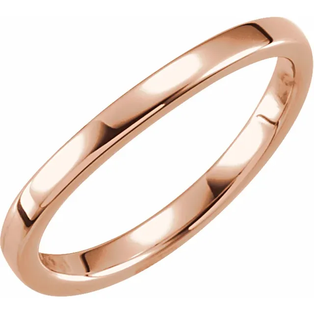 14K Rose 1.65 mm Ladies Stackable Band Size 7