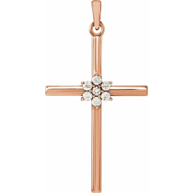 14K Rose 1/10 CTW Diamond Pendant-