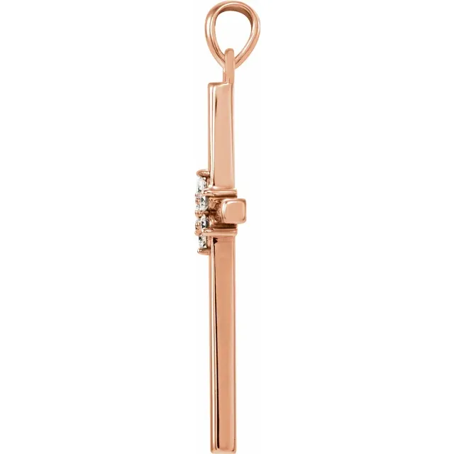 14K Rose 1/10 CTW Diamond Pendant-