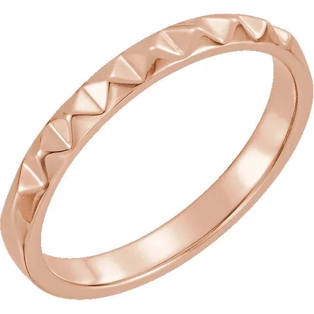 14K Rose Stackable Pyramid Ring