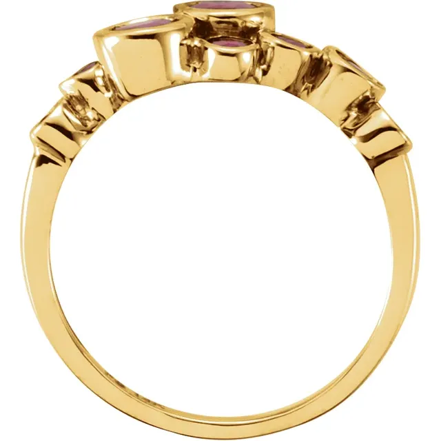 14K Yellow Bezel-Set Ring Mounting-