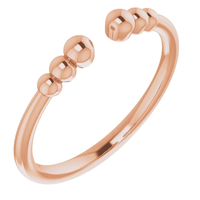 14K Rose Beaded Ring-7.00 (approximate standard size)-