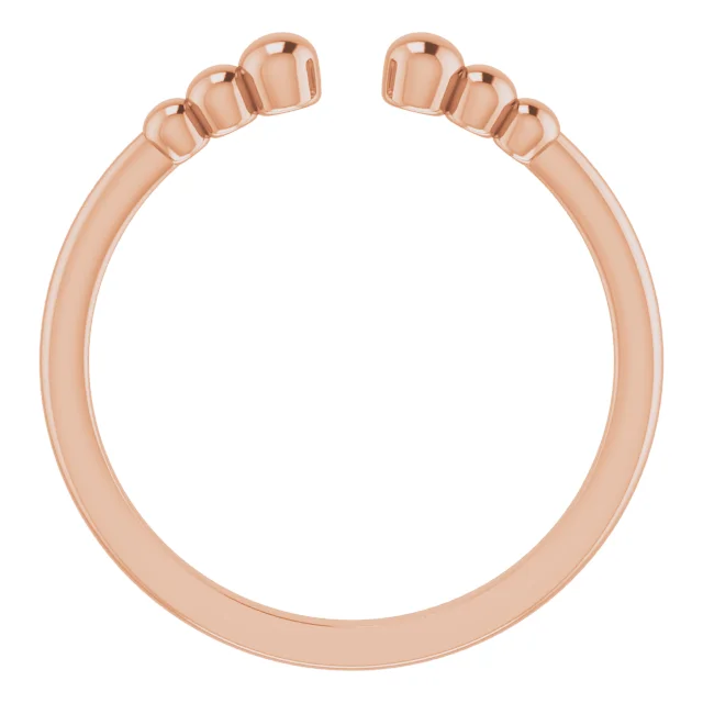 14K Rose Beaded Ring-7.00 (approximate standard size)-