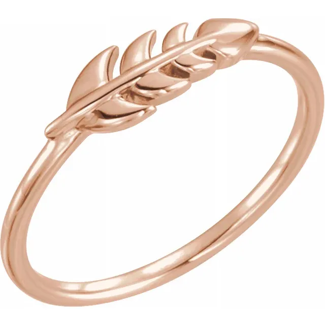 14K Rose Leaf Ring-