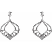 Platinum Vintage-Inspired Dangle Earrings