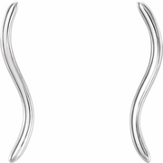 Platinum Wavy Ear Climbers-