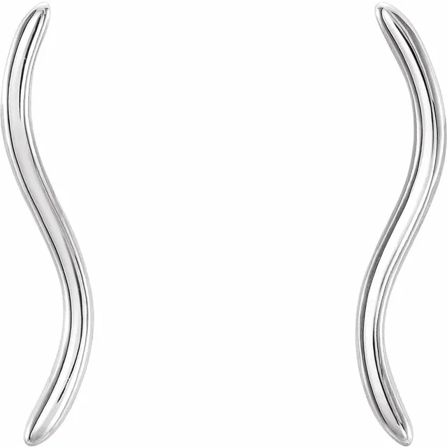 Platinum Wavy Ear Climbers-