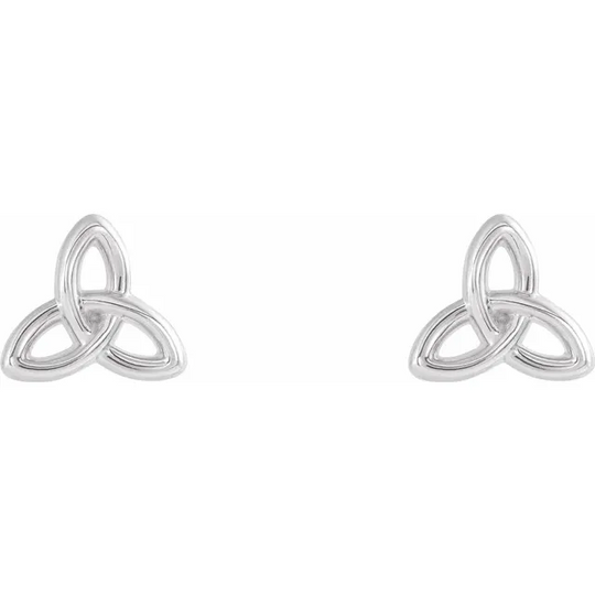 Platinum Celtic-Inspired Trinity Earrings