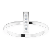 Platinum .5 CTW Diamond Bar Ring