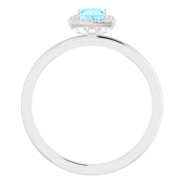 Platinum Aquamarine & .05 CTW Diamond Ring-