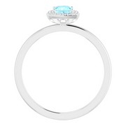 Platinum Aquamarine & .5 CTW Diamond Ring