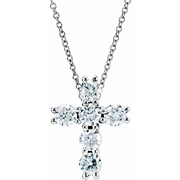 Platinum 1 3/8 CTW Diamond Cross Pendant