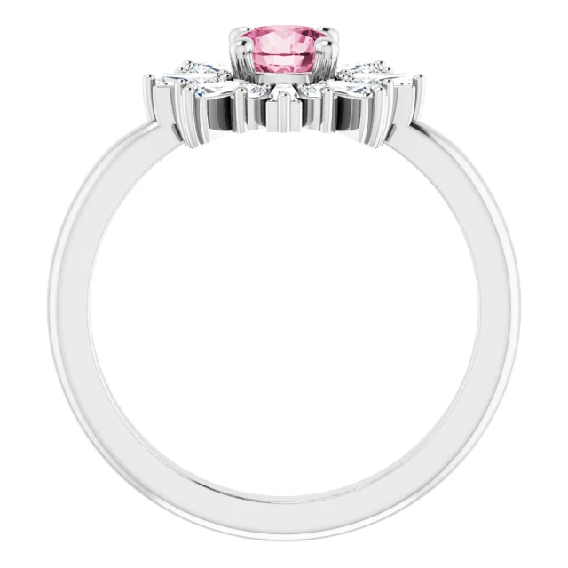 Platinum Pink Tourmaline & 3/8 CTW Ring-