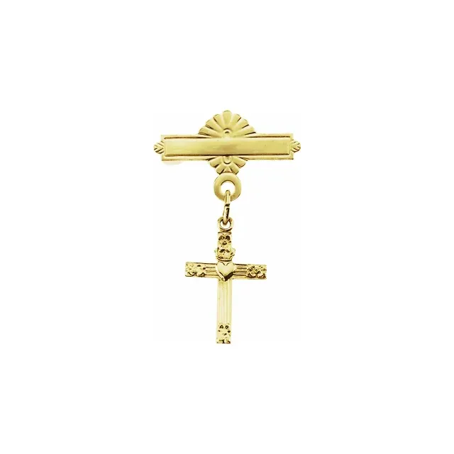 14K Yellow Baptismal Pin-
