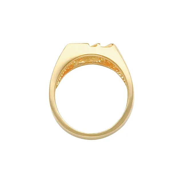 14K Yellow Onyx & 1/10 CTW Diamond Ring-