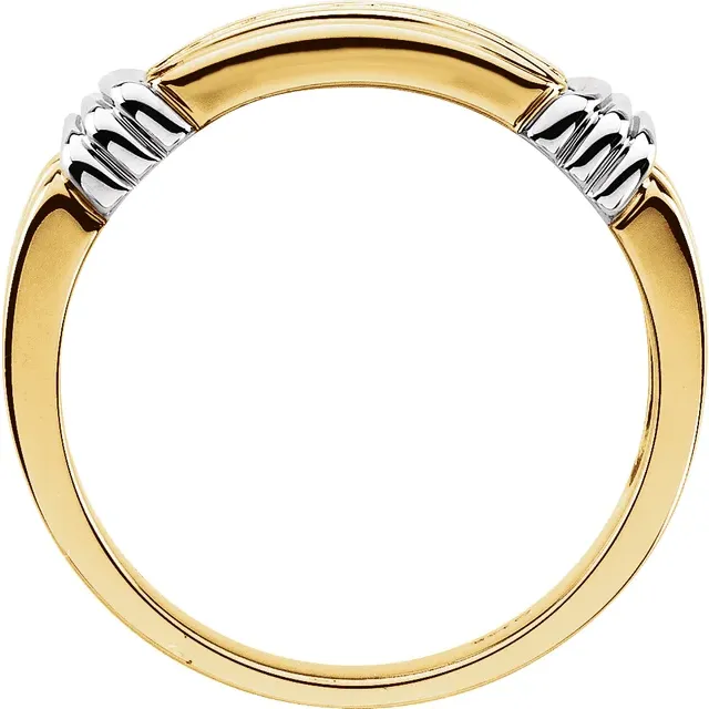 14K Yello/White 1/2 CTW Diamond Men's Band-