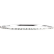 14K White 3 CTW Diamond Stackable Bangle 8" Bracelet