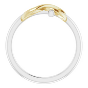 14K White & Yellow Infinity-Inspired Cross Ring