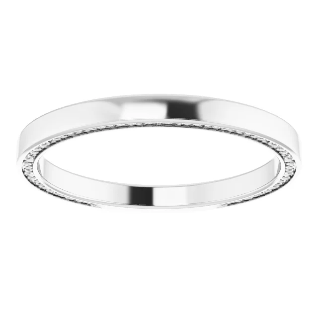 Platinum 2 mm Sculptural-Inspired Band Size 7-7.00 (approximate standard size)-