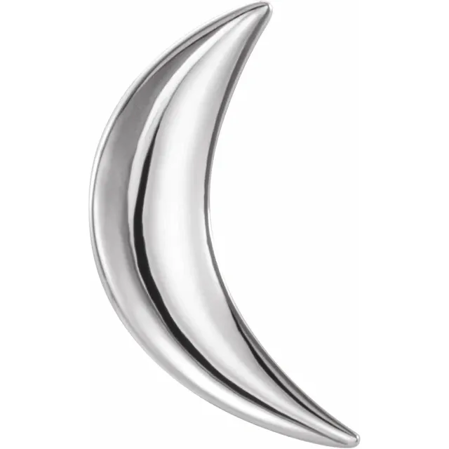 Platinum Crescent Moon Single Earring