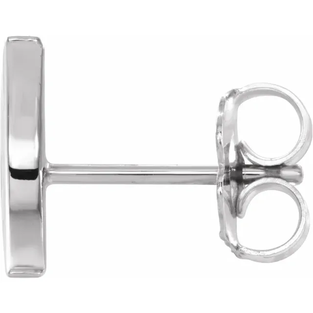 Platinum Crescent Moon Single Earring-