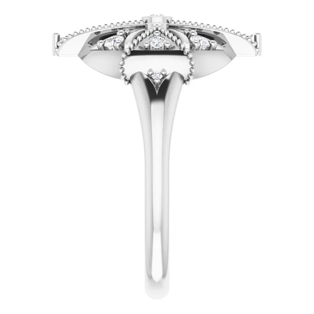 Sterling Silver 1/4 CTW Diamond Vintage-Inspired Ring
