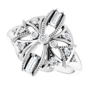 Sterling Silver 1/4 CTW Diamond Vintage-Inspired Ring
