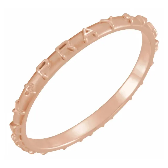 14K Rose Pray Ring Size 6-6.00(approximate standard size)-