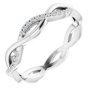 14K White 1/5 CTW Diamond Infinity-Inspired Eternity Band Size 8