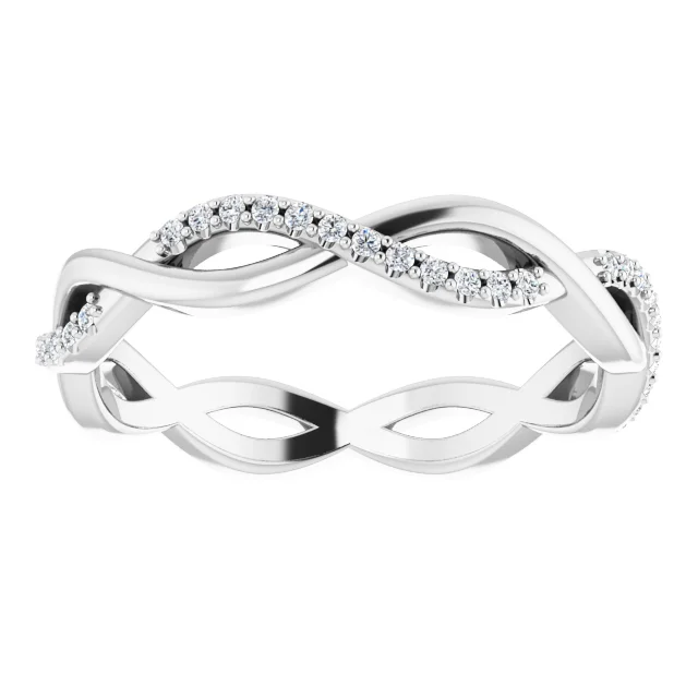 14K White 1/5 CTW Diamond Infinity-Inspired Eternity Band Size 8