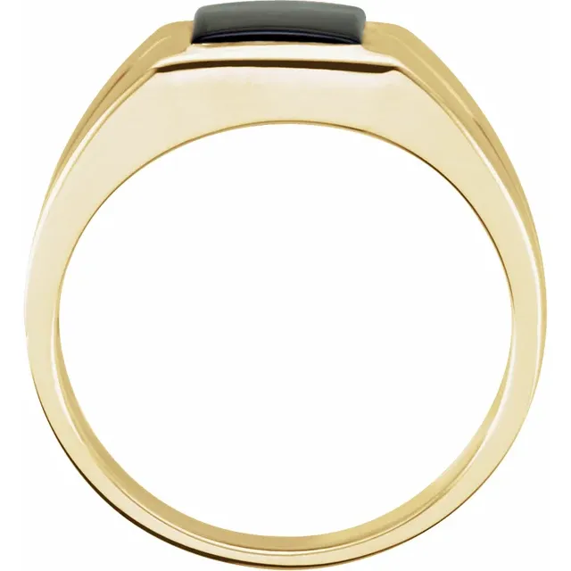 14K Yellow 8 mm Square Onyx Ring-