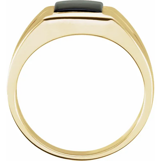 14K Yellow 8 mm Square Onyx Ring