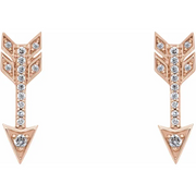 14K Rose 1/6 CTW Diamond Arrow Earrings