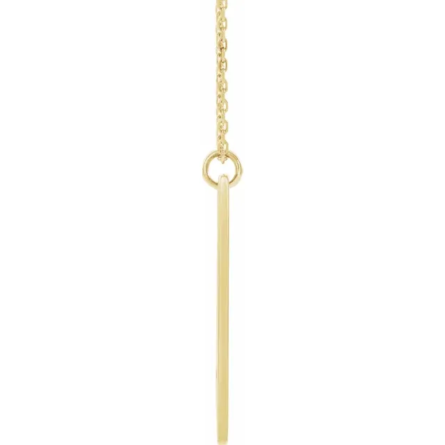 14K Yellow Engravable Bar 16-18" Necklace-