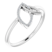 14K White .5 CTW Diamond Double Leaf Ring