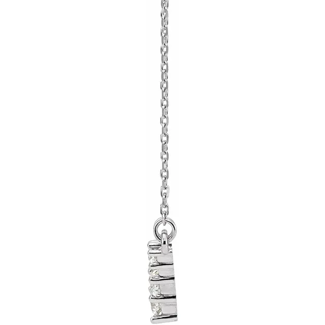 14K White 1/3 CTW Diamond "V" 16-18" Necklace-