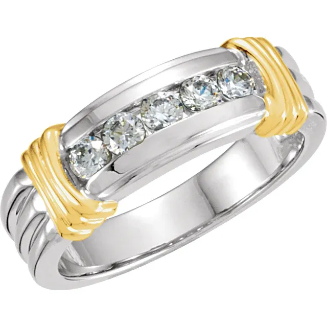 Platinum & 18K Yellow 1/2 CTW Diamond Ladies Band-