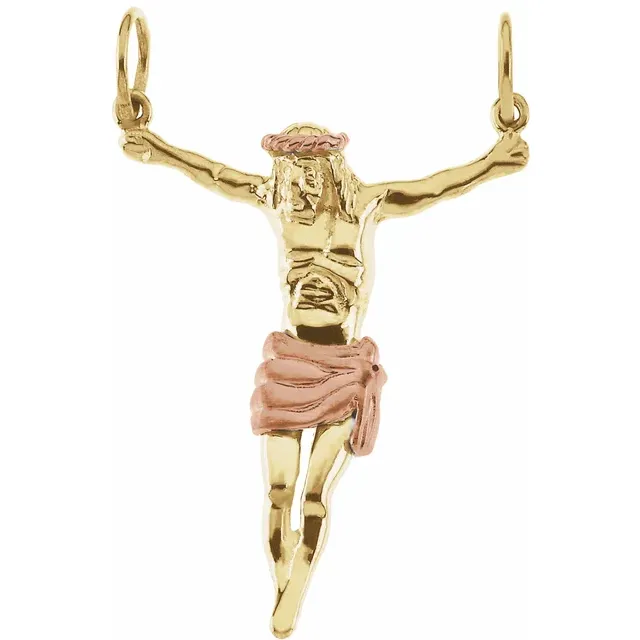 14K Yellow 29x22.5 mm Crucifix Pendant-