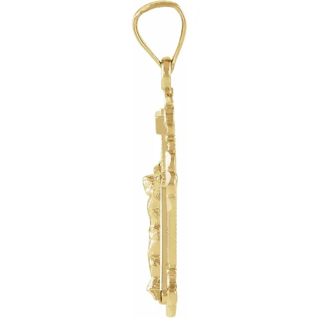 14K Yellow 19x14 mm Crucifix Pendant-