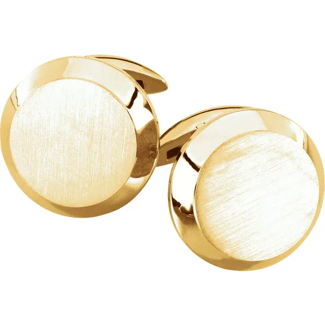 14K Yellow Men's Cuff Links-