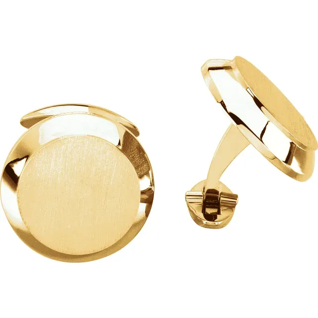 14K Yellow Men's Cuff Links-